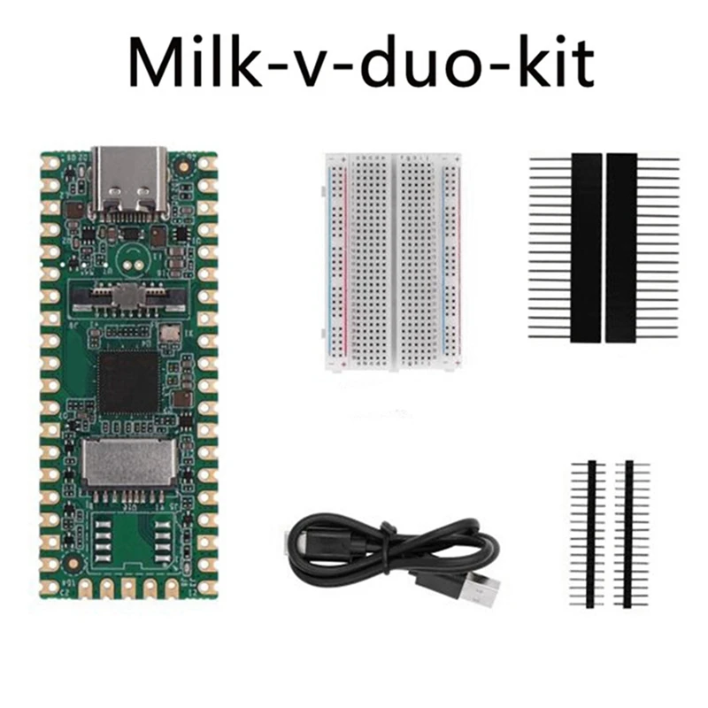 Kit de placa de desenvolvimento RISC-V Milk-V Duo com entrega em 24 horas + downloader STC Dual Core CV1800B Suporte Linux para entusiastas de Iot DIY
