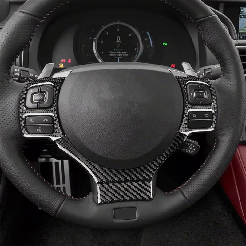 For Lexus RC 2015-2020 Car Steering Wheel Control Cover Trim Carbon Fiber Accessories RC300 RC350 RC200T-N29R