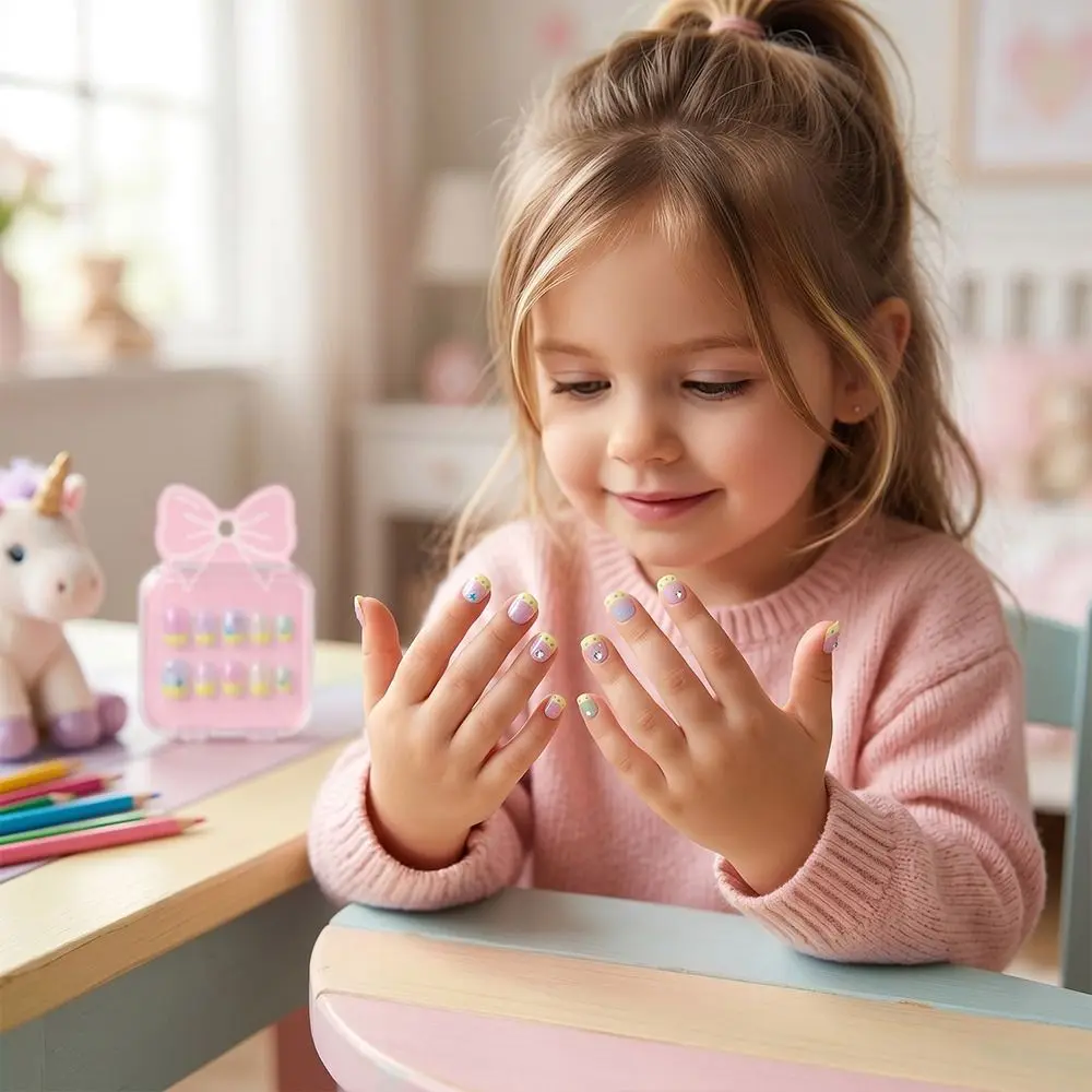 Accessories Cat's Eye Children Wearing Nails Short Detachable Nail Stickers Cute Decorative Nail Tips Casual Wear