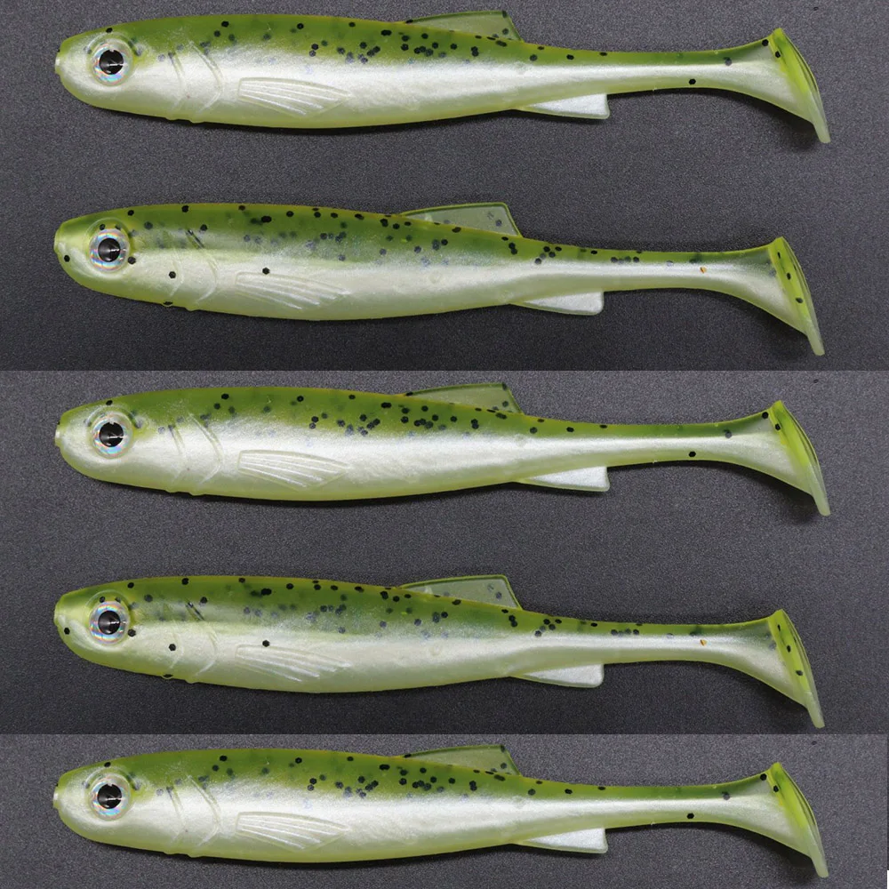 5pcs Soft Spark Shad Lures Silicone Softbait 7.5cm/10cm/12.5cm Saltwater Freshwater Fishing Worms Wobblers Artificial Bait Jigs