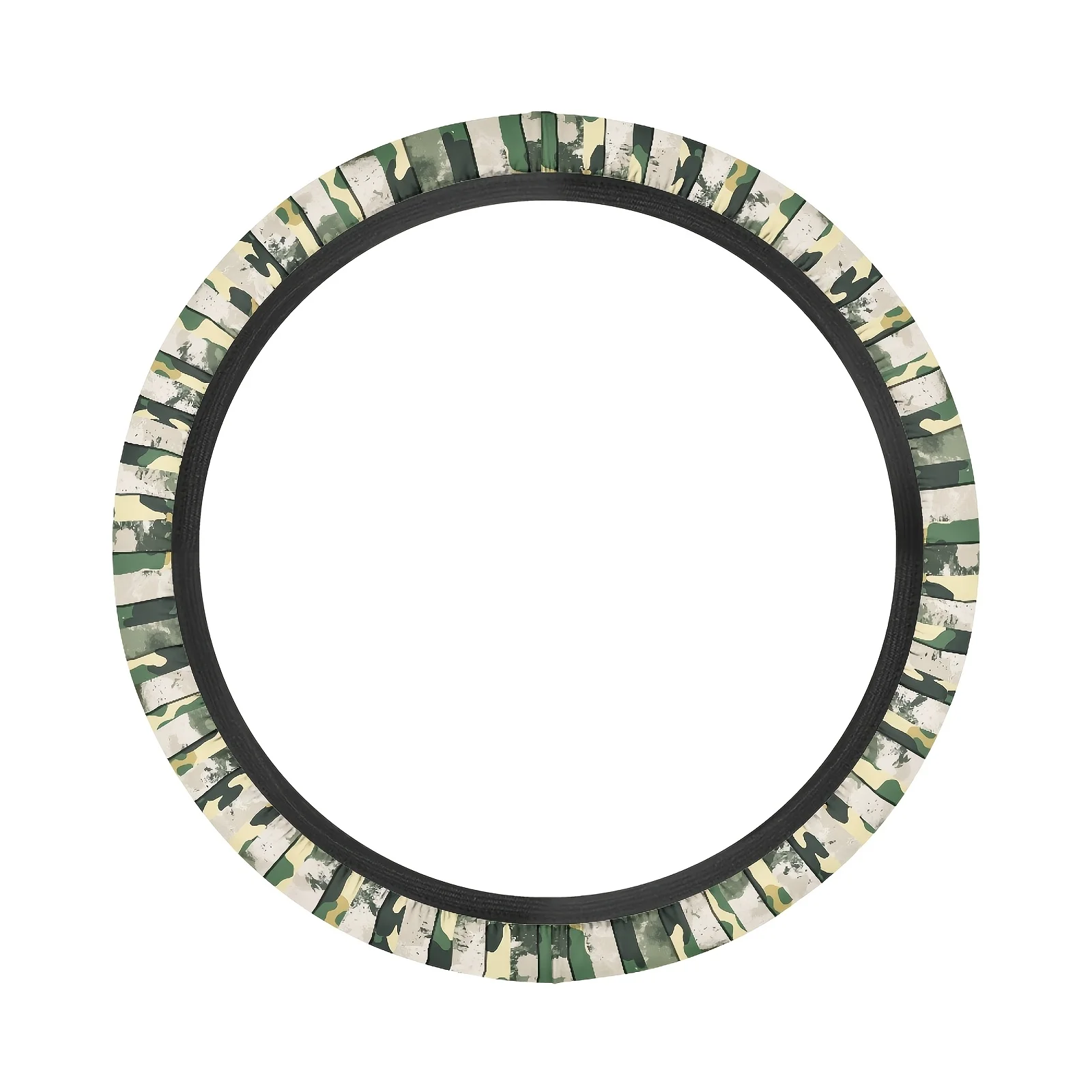1-Pack Green Camouflage Steering Wheel Cover - Fit Anti-Slip Grip, Durable Camo Style Car Interior Accessories For Enhanced Vehi - view 3