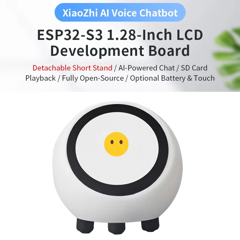 XiaoZhi DeepSeek AI Voice Chat Robot ESP32-S3 1.28inch LCD Development Board SD Card Playback Clock Touch Battery Optional