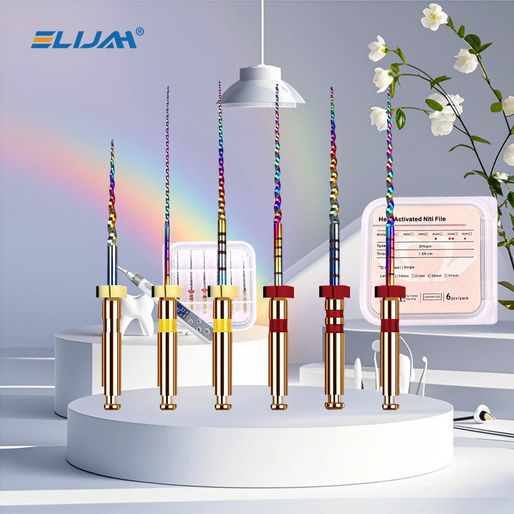 

6Pcs/box Dental Niti Rainbow Files Thermal Activation Files Engine Use Heat Activated Rotary Canal Root Files Dentistry Tools