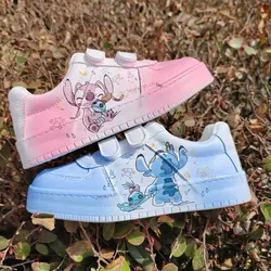 Disney Lilo & Stitch Children Sneakers White Shoes For Boys Girls Print Sport Shoes Kids Tennis Shoes Cartoon StellaLou Shoes