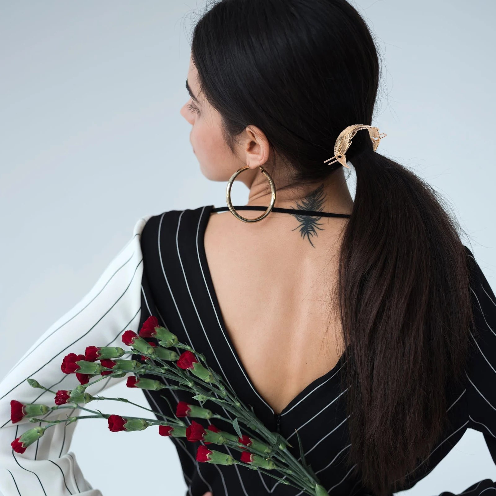 3pcs Leaf Hair Cuff Bun High Alloy Semicircle Retro Hairpin Elegant Hairstyle Accessory Women Girls Wedding Party Daily Use Gift