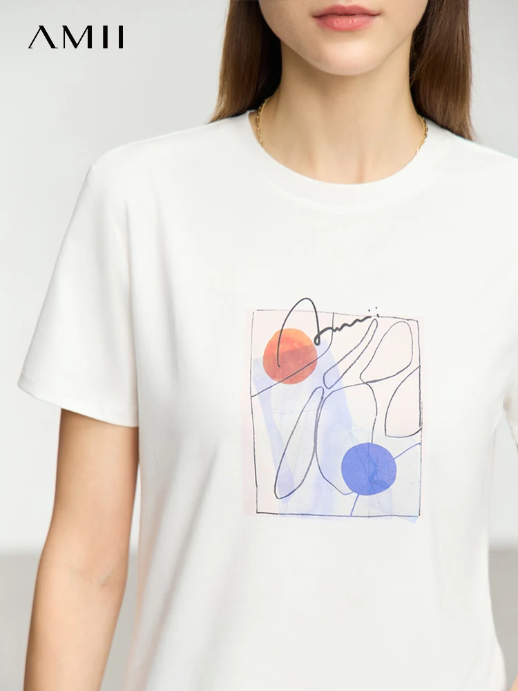 

Женская футболка с круглым вырезом, коротким рукавом и принтом