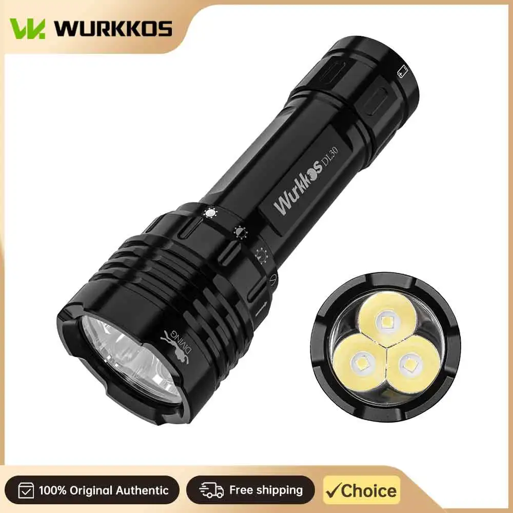 Wurkkos DL30 Diving Flashlight 3600 Lumens 21700 Battery Ultra-high Color Rendering Index (CRI) Ideal for Spearfishing