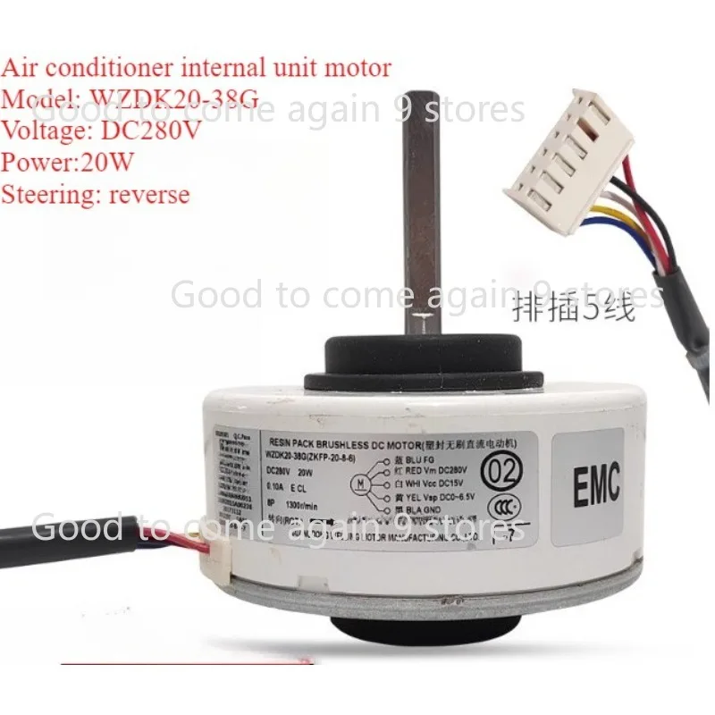 

Inverter Air Conditioning Motor DC280V 20W WZDK20-38G(ZKFP-20-8-6) Brushless Replacement Parts DC Fan Motor for Midea