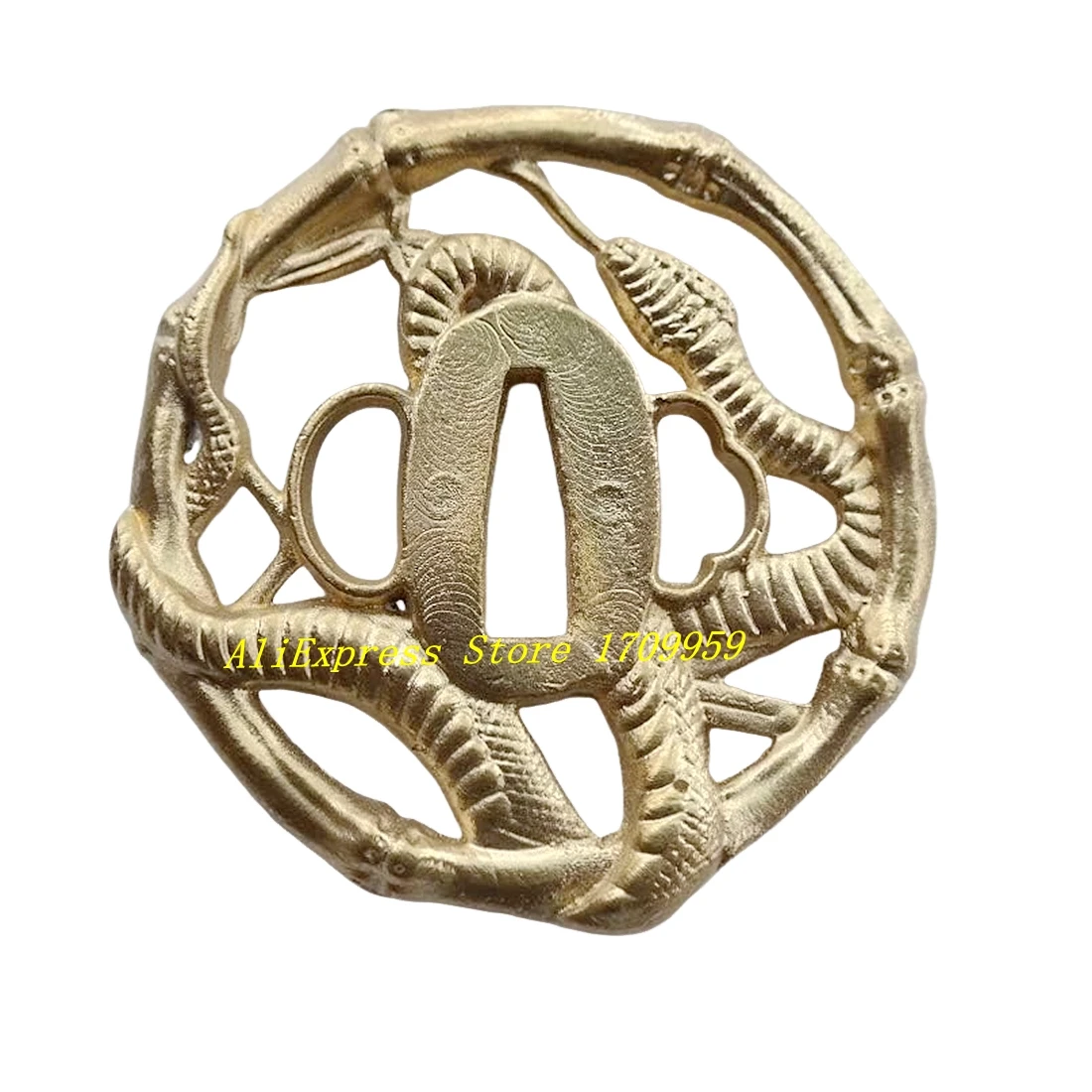Bamboo Snake Tsuba Brass Guard For Japanese Samurai Sword Katana Wakizashi Tanto Handguard DIY Customized Fittings