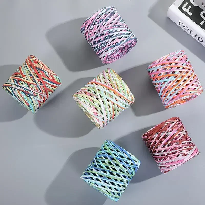 2026 200M Natural Raffia Straw Yarn For Knitting Crocheting Paper Threads DIY Handmade Summer Sunhat Beach Bag Freeshipping