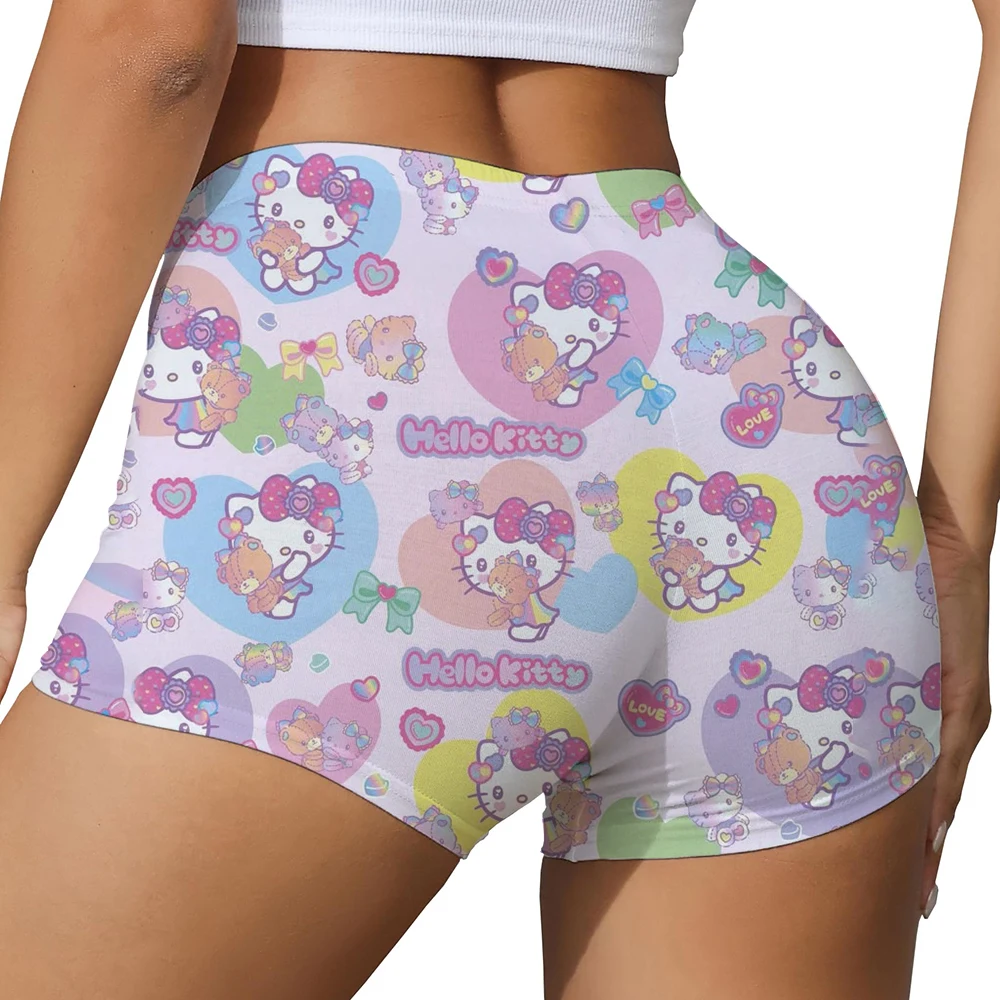 2025年夏 レディースショートパンツ、ハローキティ Oネック レディーススーパーショートパンツ、スリムフィット レディースショートパンツ、ホットでセクシー