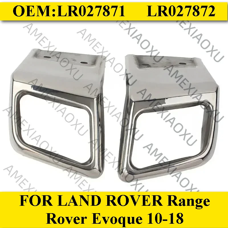 

FOR LAND ROVER Range Rover Evoque 10-18 Silver Rear Bumper Exhaust Tube Trim OEM LR027871 LR027872