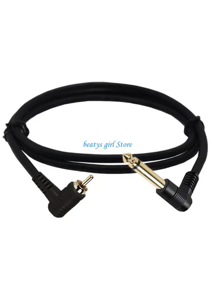 C7AB Gold Covered Metal 90°Rcas Male to 6.35mm Audios Cable for Home Theater