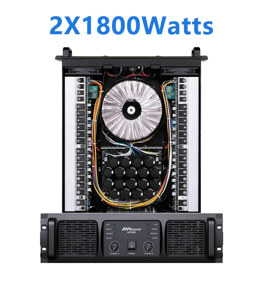 

New Pioneer Dj Controller AS1800 Class H 2 Channel 1800W Sound Equipment Amplifiers Speaker