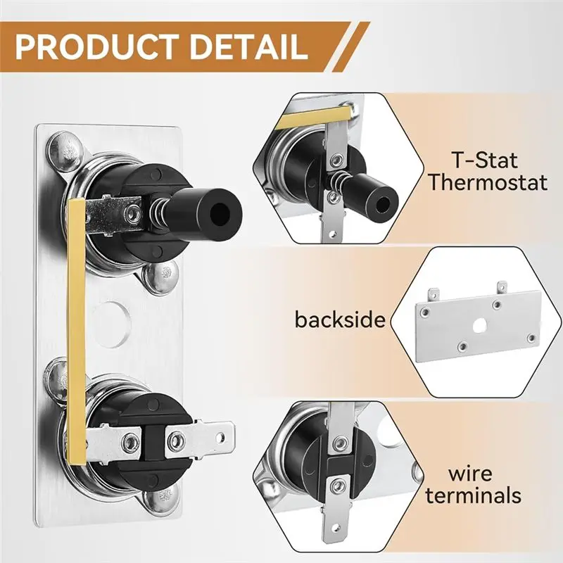 2 Pack Thermostat Switch 232306 RV Water Heater Parts 120V Water Heater Thermostat Switch Replacement Parts-X67A