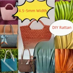 20M About 5mm Width Plastic Weaving Rattan Synthetic PE Flat Cane Rope Material For DIY Repair Chair Bag Basket Furniture Decor