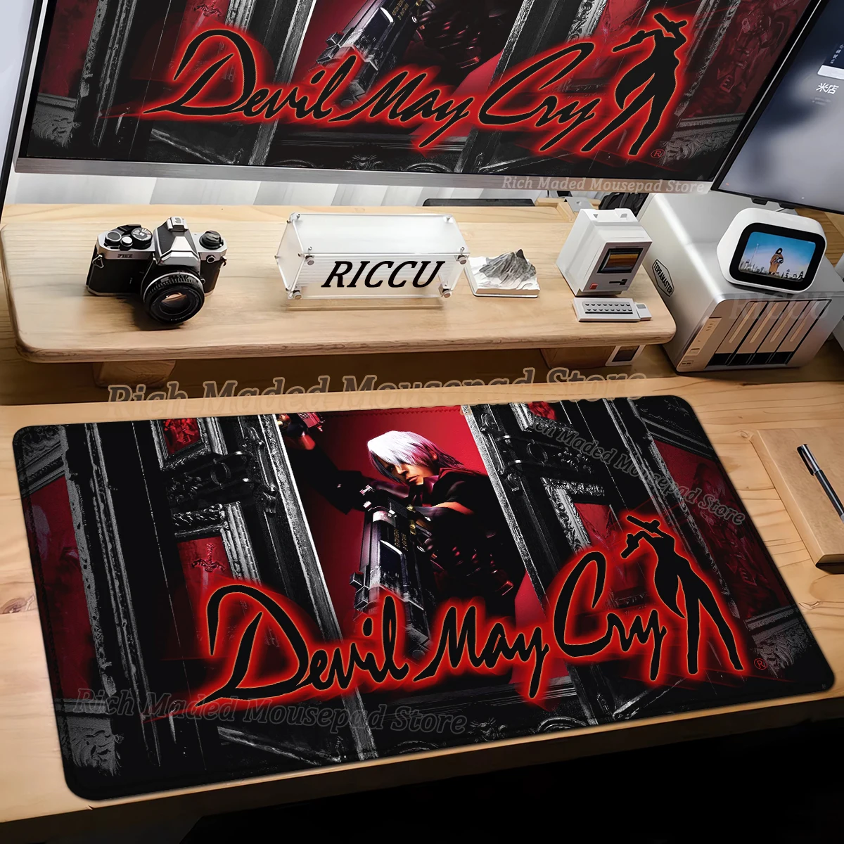 

Большой настольный коврик для мыши Devil May Cry XXL, коврик для компьютерной мыши, коврик для игровой клавиатуры для ПК, аксессуары для стола в стиле аниме, расширенный коврик 400 × 900 мм