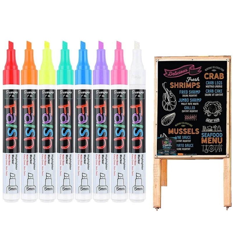 Imagem -02 - Canetas Marcador de Giz Líquido Apagáveis Caneta Highlighters para Multi Writing Janelas de Vidro e Quadro Negro Canetas Art Marker 12 Pcs