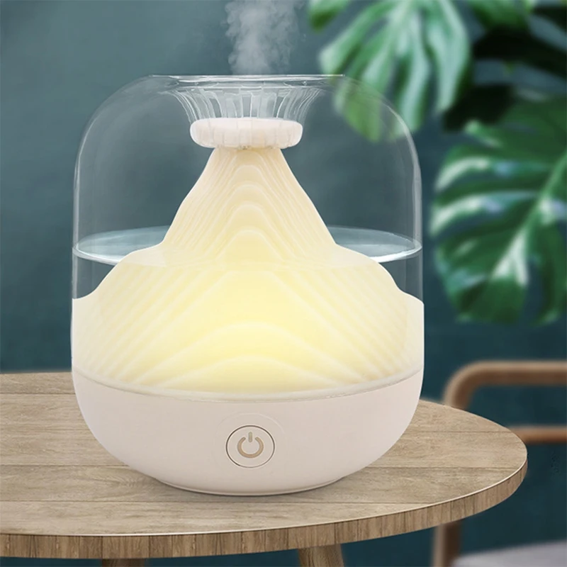 Air Humidifier Double Spray Nozzle Diffuser Portable Output Nebulizing Night Light For Home Green