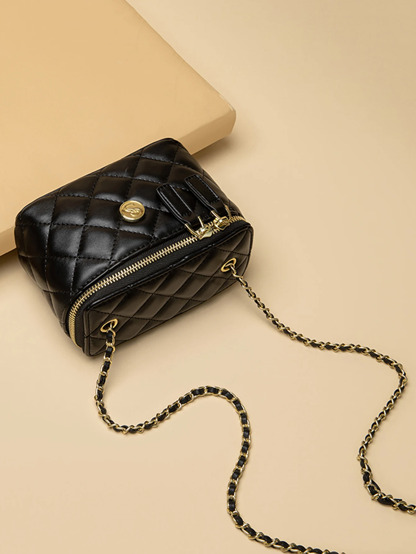 Klasyczna Mini pikowana damska torba Crossbody modna i elegancka/diamentowa w kratฤ/maลa torba kwadratowa torba na ramiฤ