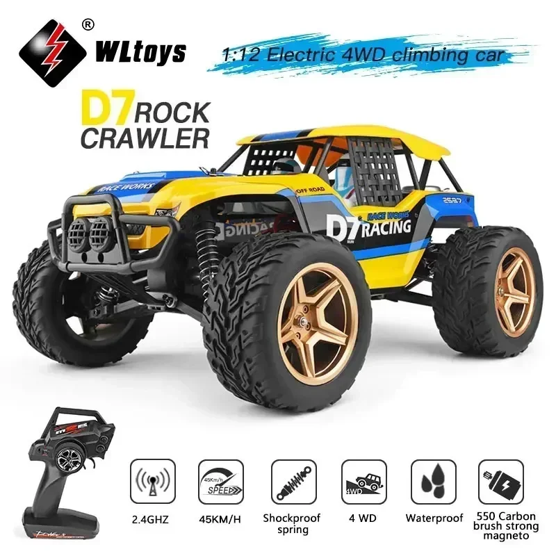 WLtoys mobil Remote kontrol 12402, mainan anak-anak, mobil RC Rock Crawler 104311 12429 1:12, 50km/jam 4WD, mobil kecepatan tinggi, Off-Road, Drift, Remote kontrol