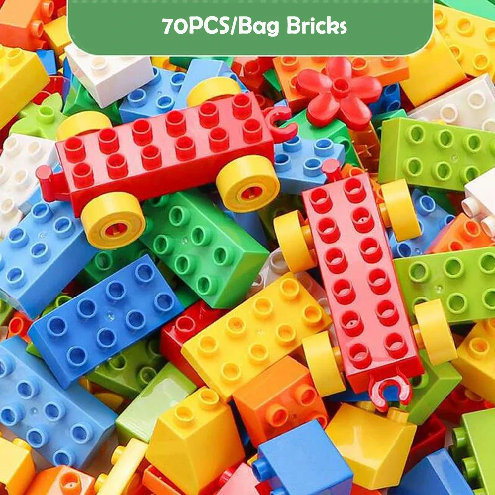 70pcs 200pcs Large Particals Educational Building Block Children Basic Brick Assembled Puzzle DIY Educational Bricks Toy for Kid view 6