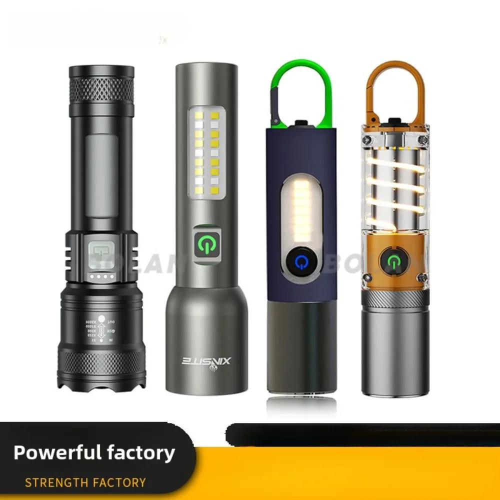 

High Brightness Outdoor Multifunctional Long Range White Laser Flashlight with Work and Side Lighting for Camping Hiking