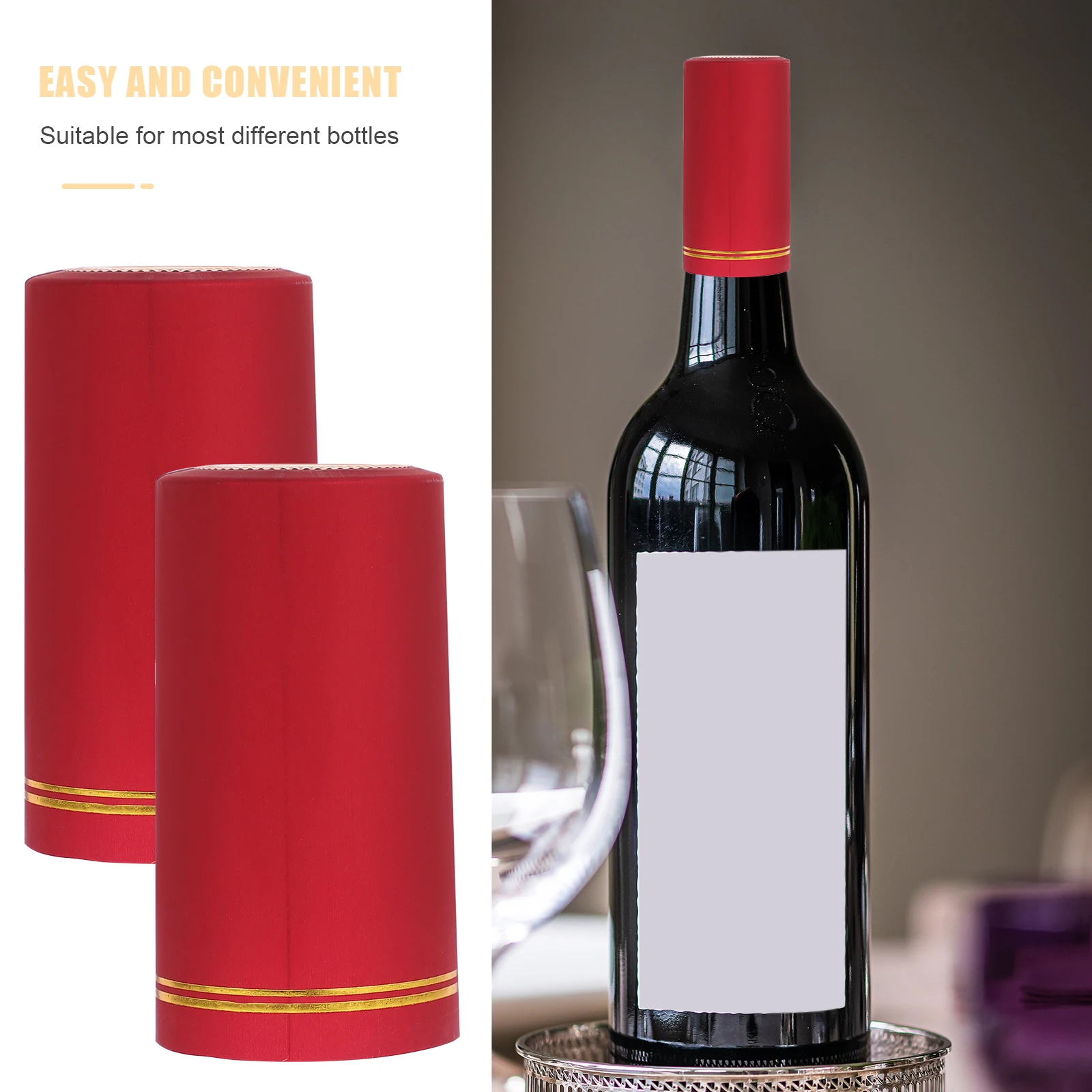 

60Pcs Wine Bottle Shrink Film Creative Sealer for Most Bottles and Tasty Shrink Caps for Liquor Bottle Covers