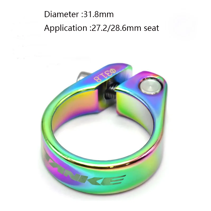 Bicycle Seat Tube Clamp Lock Colorful Aluminum Mountain Bike Seat Tube Clamp Bicycle Accessories