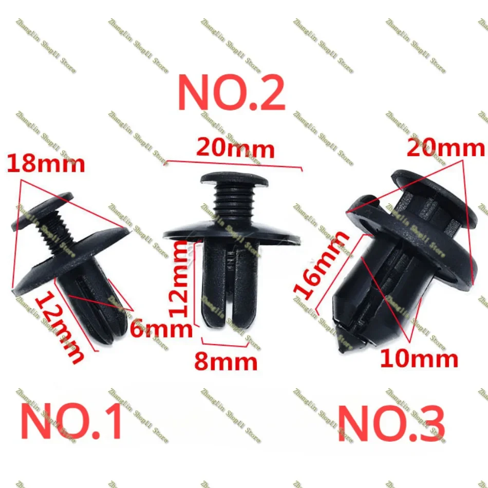 Auto Fastener Fit 6mm 8mm 10mm Hole Nylon Clips Car Interior Door Card Panel Plastic Rivets universal type Car Accessorie