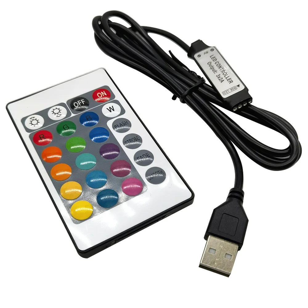 

IR Infrared Remote Controlle USB 5V RGB LED Lamp 24 Keys Universal IR Extender Lighting Control, for 2835 5050 3528 Led Dimmer