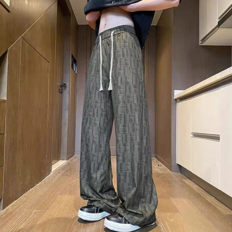 Calças largas casuais homem poliéster estético vintage roupas de alta qualidade y2k novo em roupas originais venda tendência calças para homem