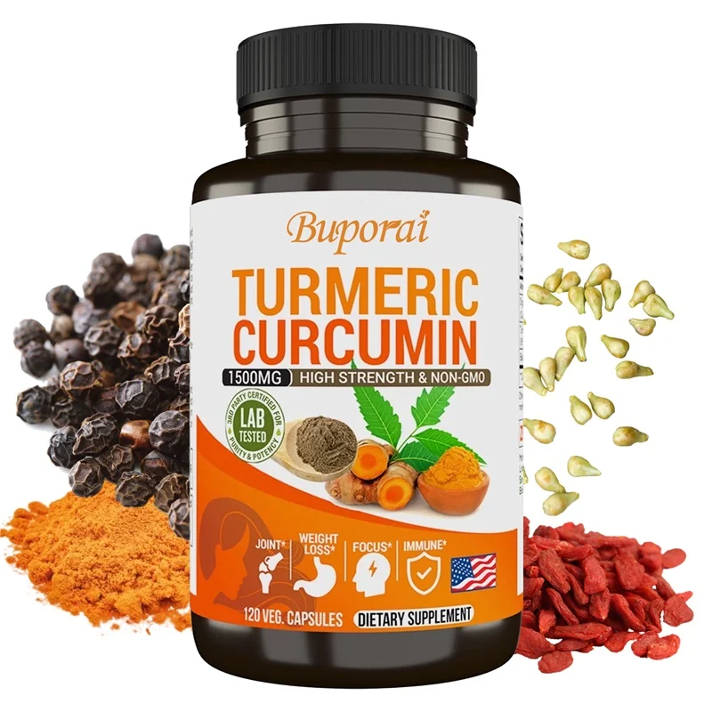 Turmeric Curcumin 1500mg - Supports Metabolism, Cardiovascular Health & Joint Health, Improve Joint Flexibility