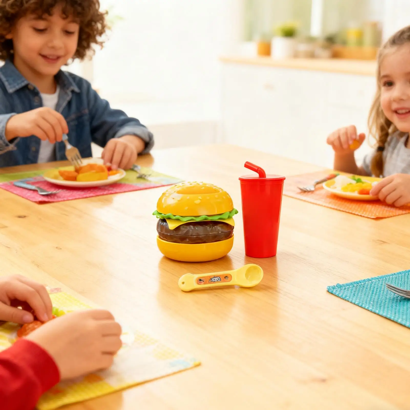 Spielen Sie Essen, interaktives Lernen, Küchenzubehör, dehnbar, Rollenspiel-Fast-Food-Set für Kindergarten, Vorschule, Klassenzimmer, Zuhause