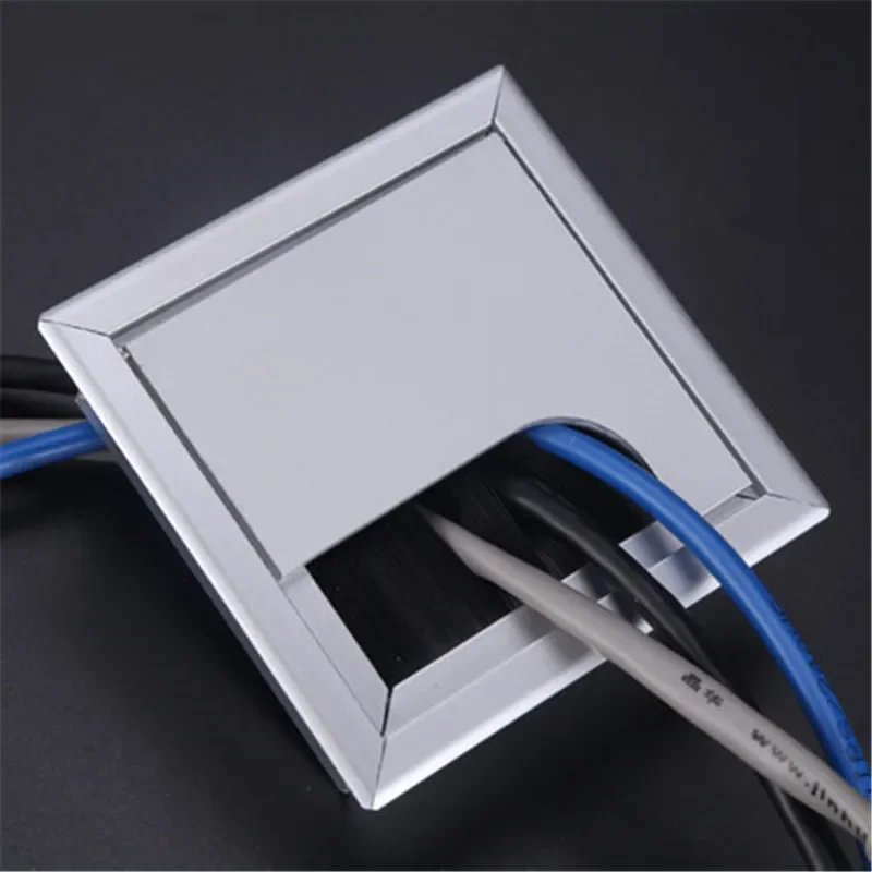 Aluminum alloy rectangular desk cable grommets wire hole cover Cable Outlet Port  Surface  table cable hole Furniture Hardware