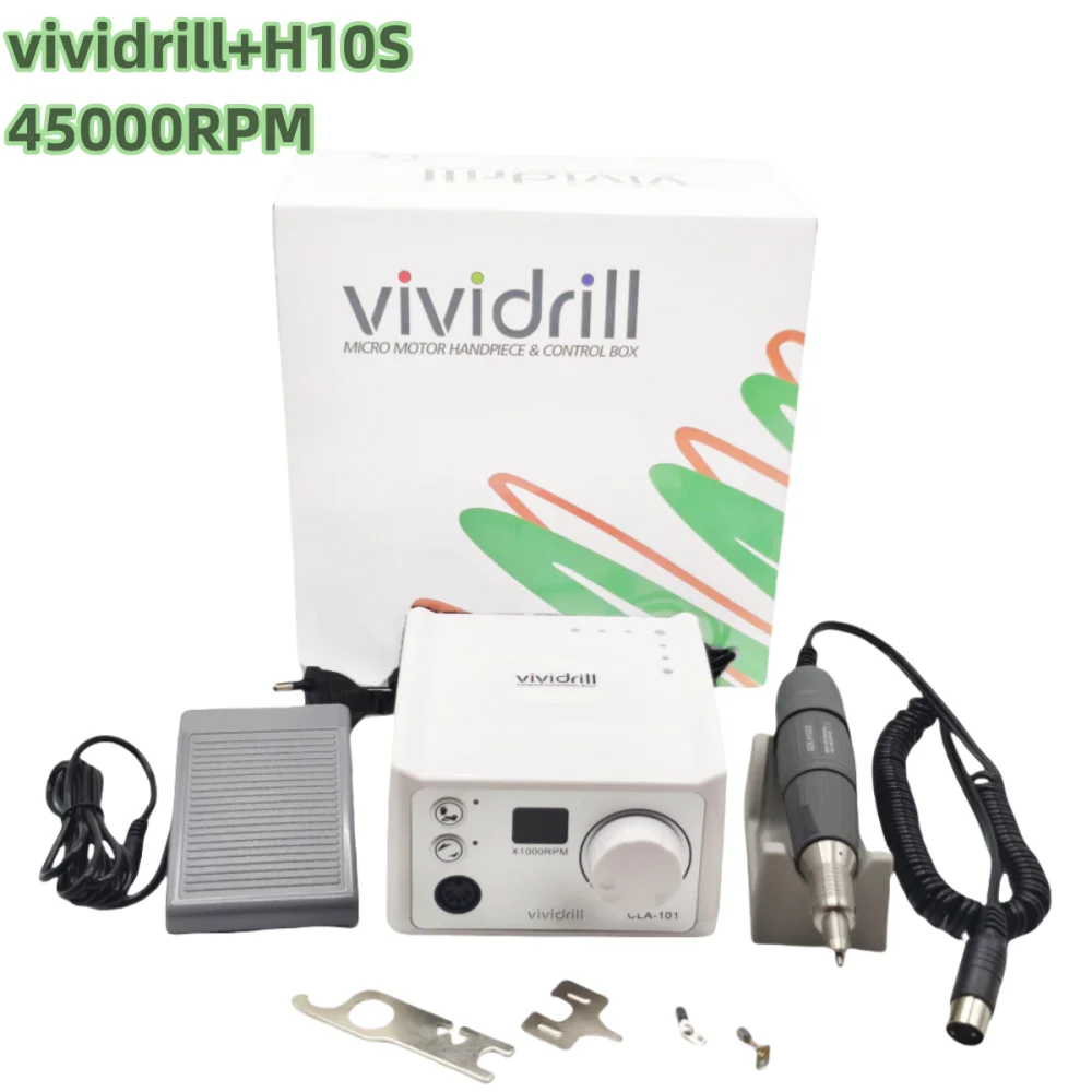 Strong 210 Electric Nail Drill Vividrill Manicure Machine 45K H102S H35LSP Handle Dental Polish Milling Cutters Grind Nail Tools
