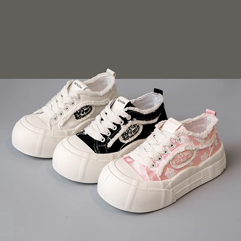 Neue schwarze klobige Plateauschuhe für Damen, Schnür-Sneaker aus Kunstleder, höhenvergrößernde Turnschuhe für Teenager-Mädchen, Damenschuhe für alle Jahreszeiten – Detail 37