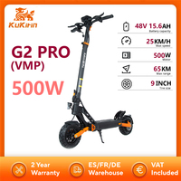 KuKirin G2 Pro VMP Electric Scooter 500W 48V 15.6Ah 9 Inch Off-road Tire Foldable Electric Scooter 25KM/H Speed 65KM Range