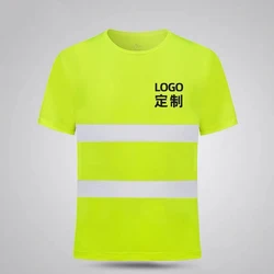 Alta Visibilidade Reflexivo T-Shirt De Segurança, Vestuário De Tecido Respirável, Roupas De Ciclismo Noturno, Plus Size
