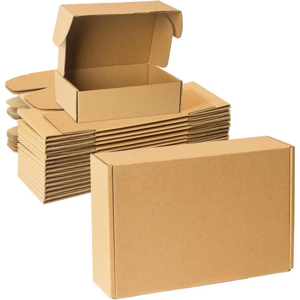 

Set of 25 Small Brown Cardboard Shipping Boxes, 9x6x2 Inches, Ideal for Mailing and Business Packing Needs