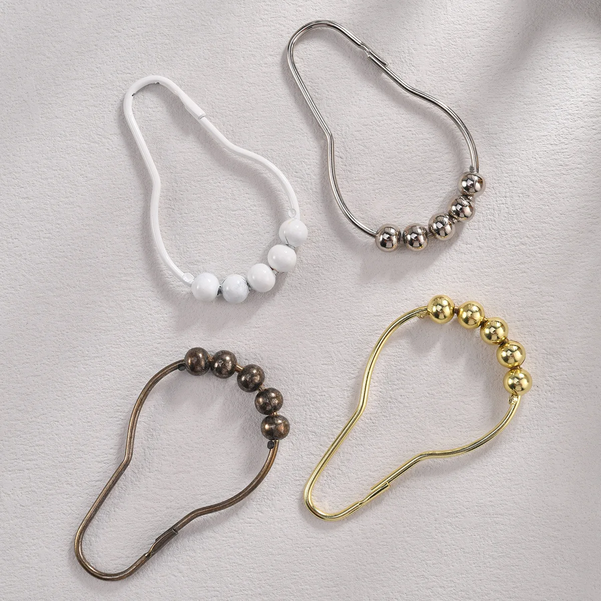 Gancho de cortina de ducha chino, hebilla de calabaza de cinco bolas, clip de anillo de cortina, accesorios de material de hierro, nuevo