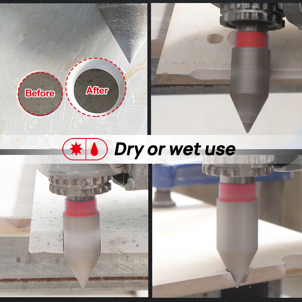 DT-DIATOOL-Diamond Chamfer Bit, Grinding Tile Bevelling Ceramic Marble Porcelain Milling Finger Bit, 20mm, 25mm, 35mm, 50mm, 1Pc