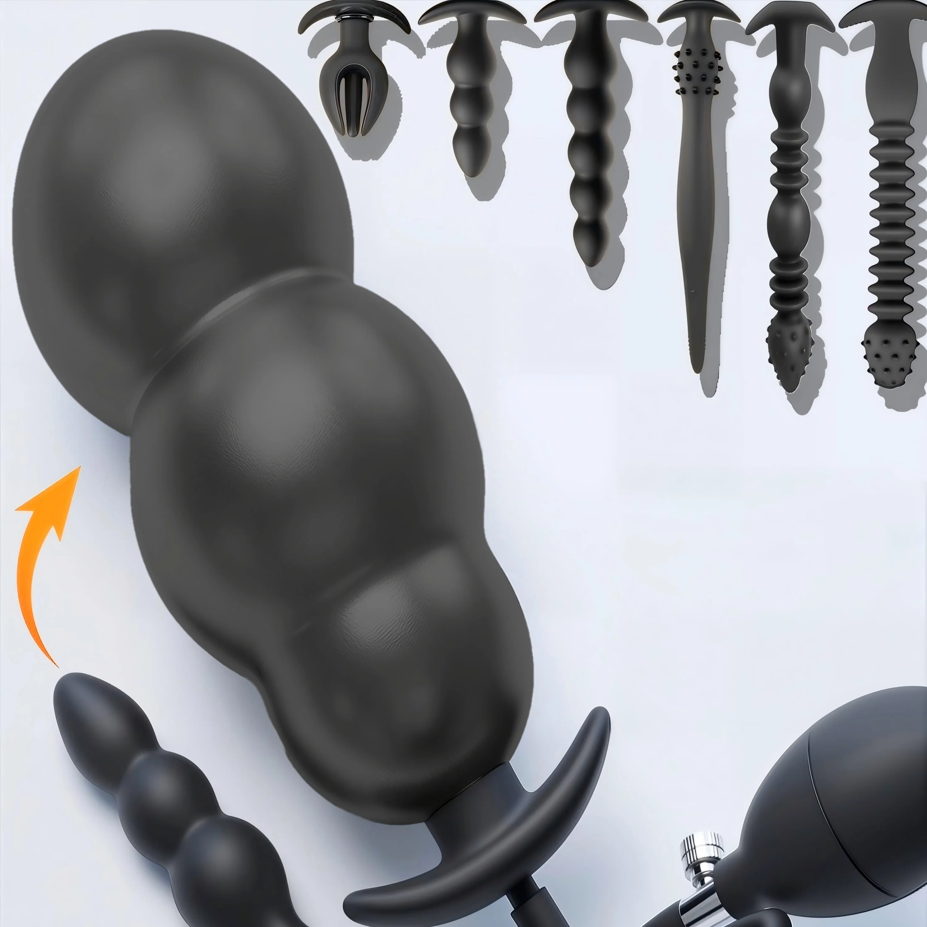 Expansor Anal expandible tapón Anal inflable entrenamiento de Enema de gran tamaño tapón Anal dilatador de trasero juguete sexual de próstata para hombres y mujeres