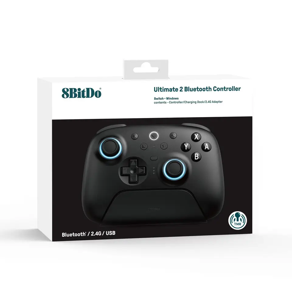 وحدة تحكم بلوتوث 8BitDo Ultimate 2 جيم باد لاسلكي لنينتندو سويتش، سويتش 2، ويندوز 10/11 مع ملحق عصا تحكم TMR - 6