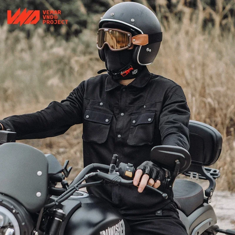 Kneepad Hip&Shoulder Protection With Elbow Pads EVA Back Protector VND Spring Summer Motorcycle Riding Pants Jacket Cloth Suit