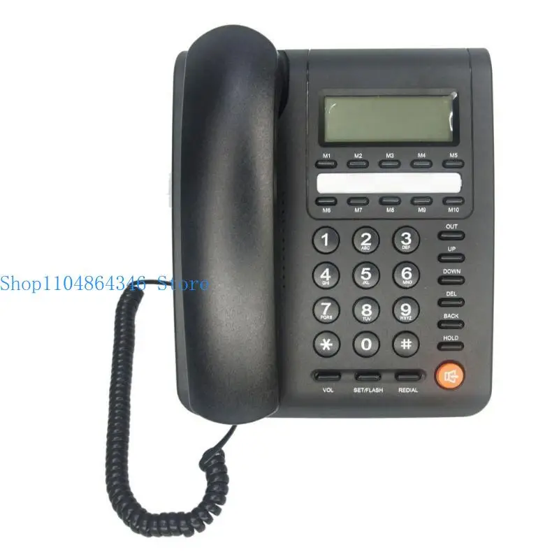 5asd Desktop Landline Telephone Fixed Phone Corded Telephone with Caller Display Cord Record for Home Hotel Offices and More