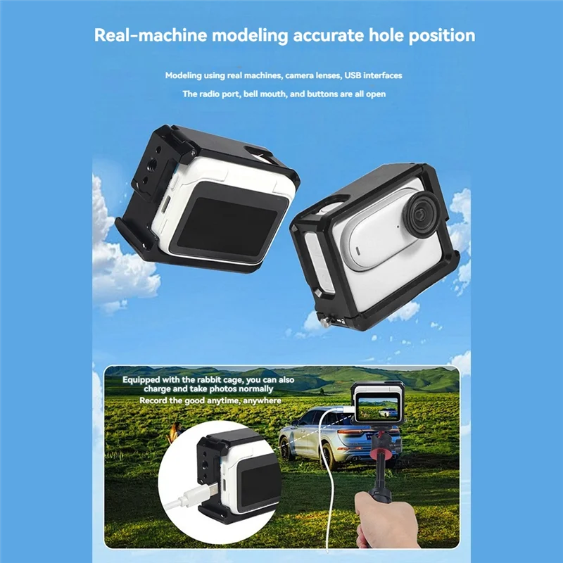 For Insta360 GO3 / GO 3S Ultra Light Metal Cage Frame Case Protective Shell Protector Accessories Dual Cold Shoes