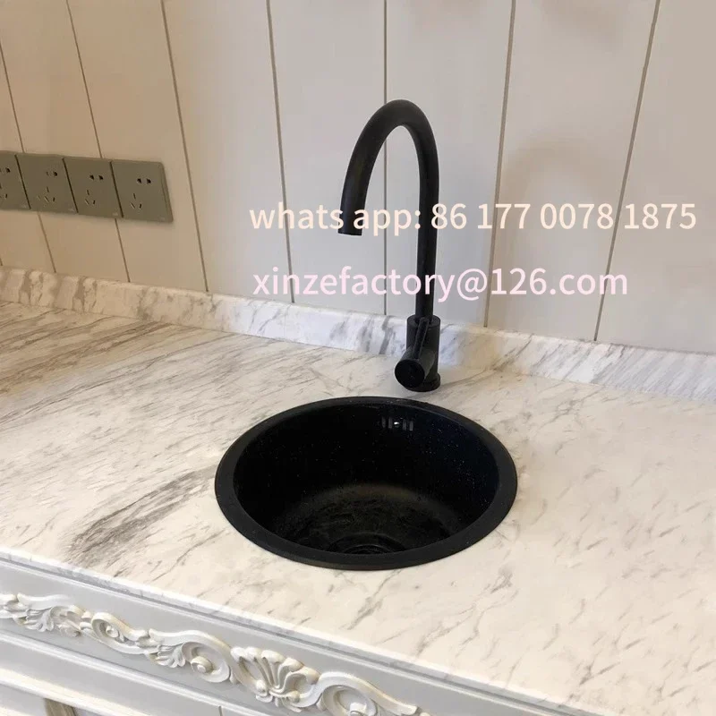 Черный нано-бар, балкон, круглая маленькая раковина, одинарная раковина, упаковка из нержавеющей стали 304, кухонная маленькая раковина для овощей