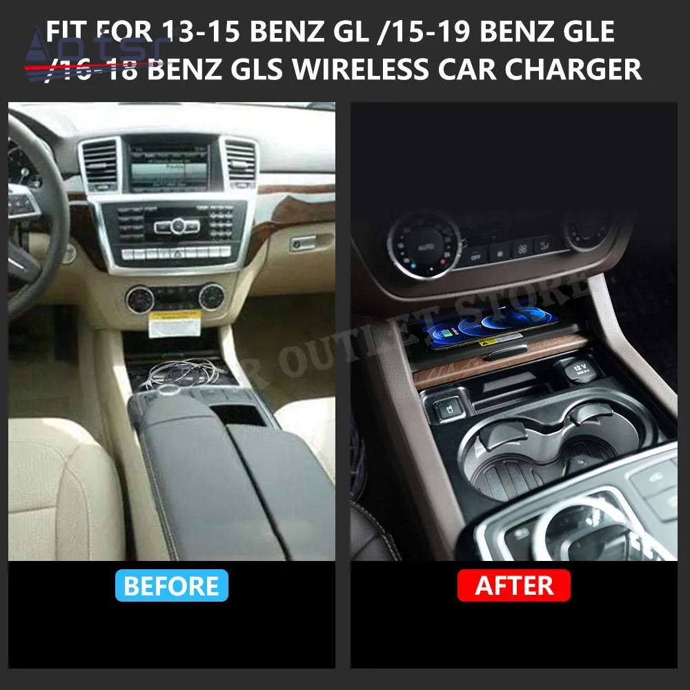 QI Car Infrared Fast Wireless Charger For Benz GL GLE GLS 2013 2014 2015 2016 2017 2018 Charging Accessories Mobile Phone Holder