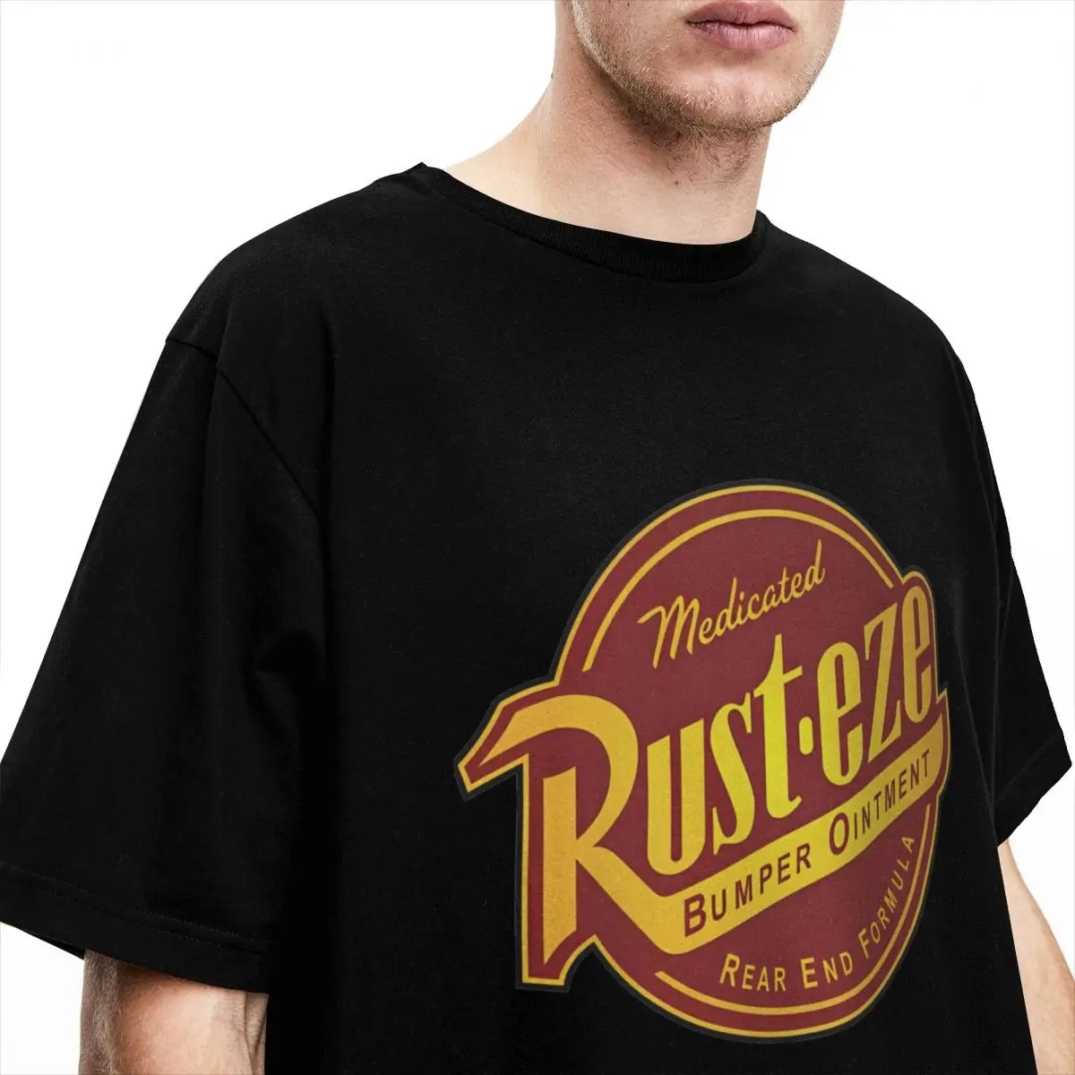 Rust-eze Logo Cars T-shirt Strand Vintage T-shirts Katoenen hipster-t-shirt voor heren Tops met korte mouwen en print